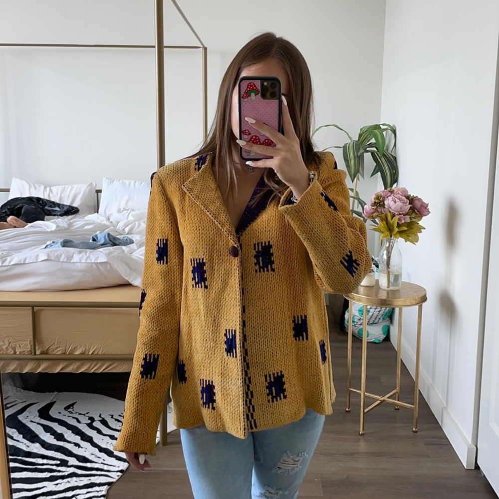 Thick Knit Colorful Blazer ♡